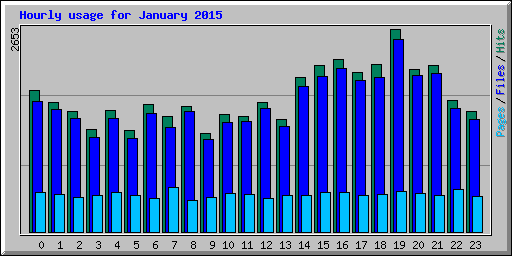 Hourly usage for January 2015